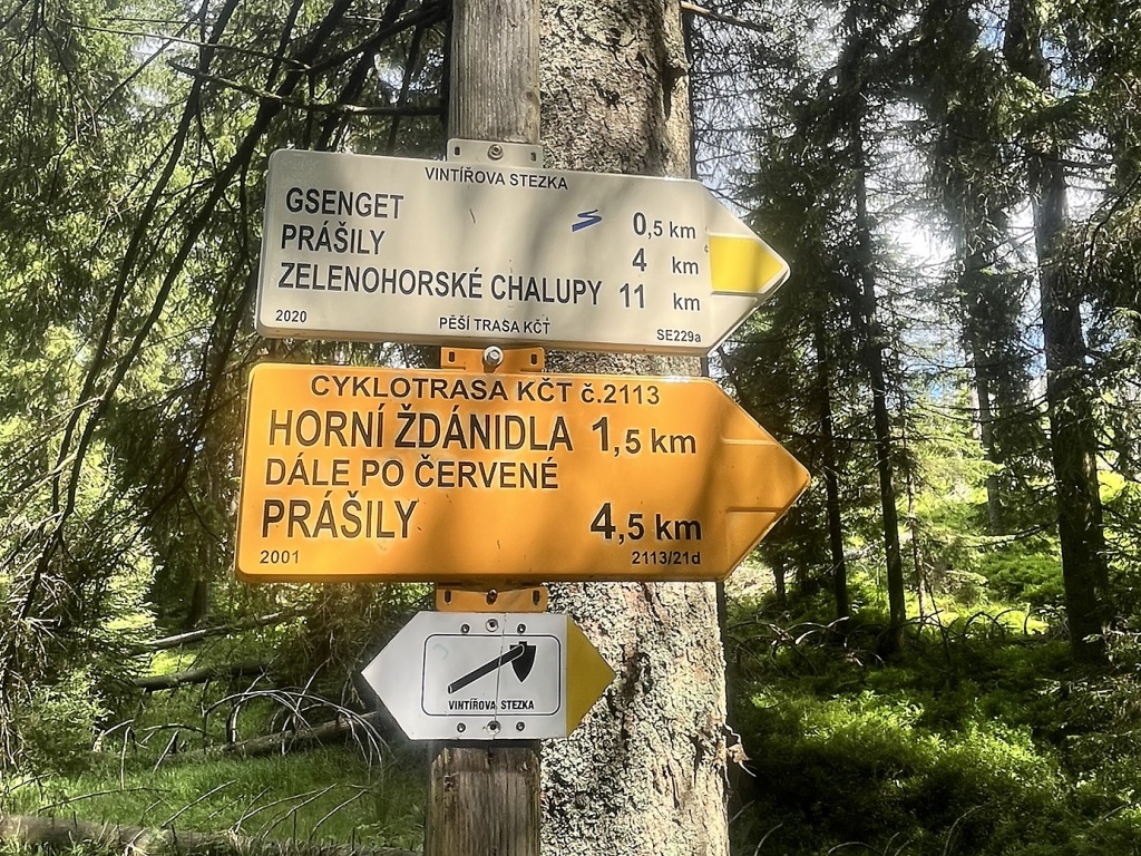 Vintířova stezka směrovník